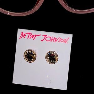 Betsey Johnson huge princess cut crystal earrings